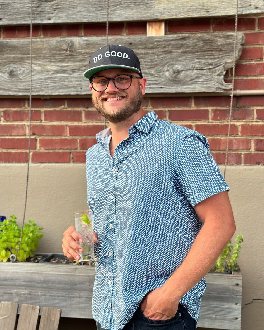 Ryan Jones, founder of goodlync, in a Do Good cap